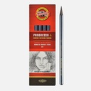 KOH-I-NOOR Progresso Woodless Graphite Pencil Set x 6