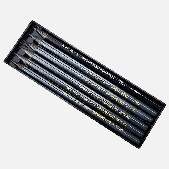 KOH-I-NOOR Progresso Woodless Graphite Pencil Set x 6