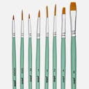 PEBEO Artist & Hobby Synthetic Golden Taklon Flat & Round Set x 8