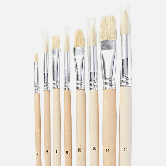 PEBEO Pop Art Bristle Flat & Round Brush Set x 8