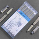 SAKURA Pigma Micron Pen Grey Tone Drawing Set x 6