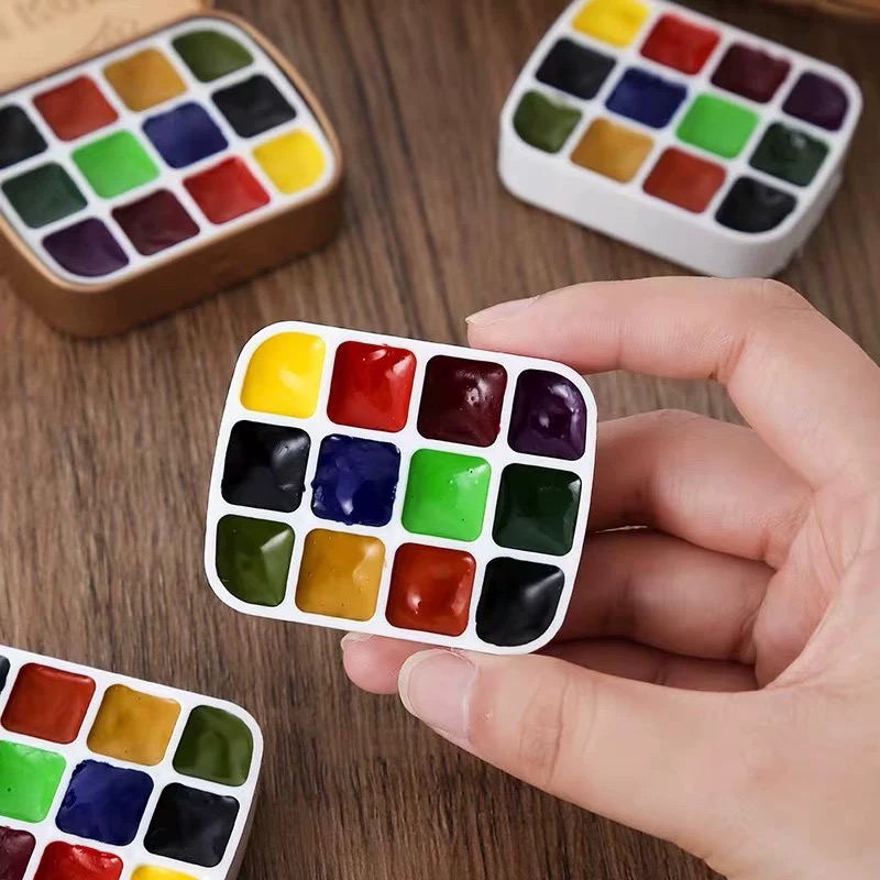 OVJ Mini 12-Well Watercolor Metal Case