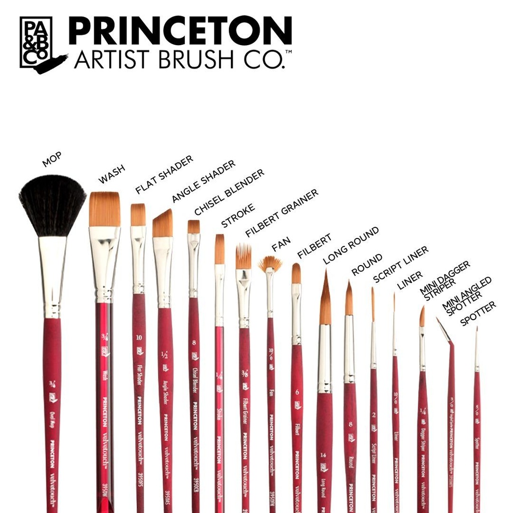 PRINCETON Velvetouch Synthetic Blend Angle Shader Brush 3/8"