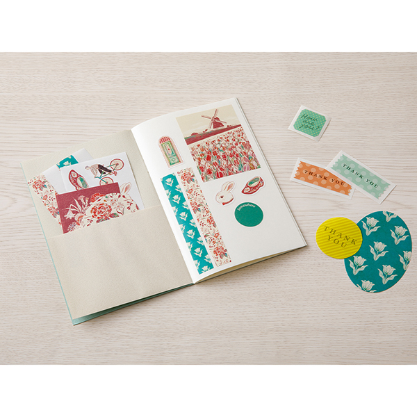 MIDORI Sticker Book With Pocket Light Blue