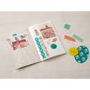 MIDORI Sticker Book With Pocket Light Blue