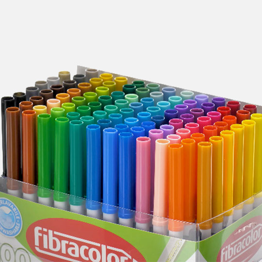 FIBRACOLOR Colori Diversi Fibre Pen Class Set x 100