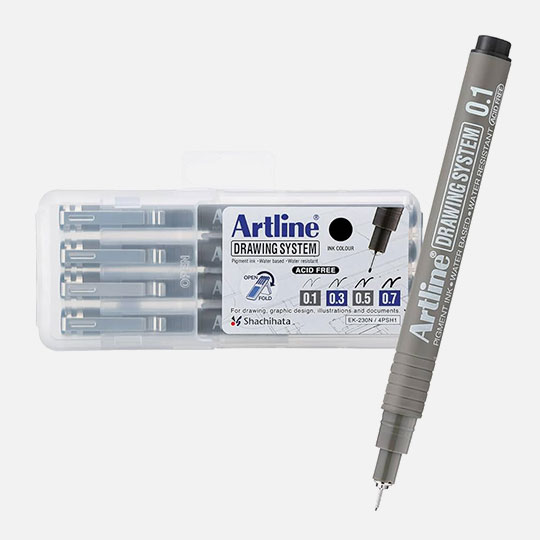ARTLINE Drawing Pen Set A x 4