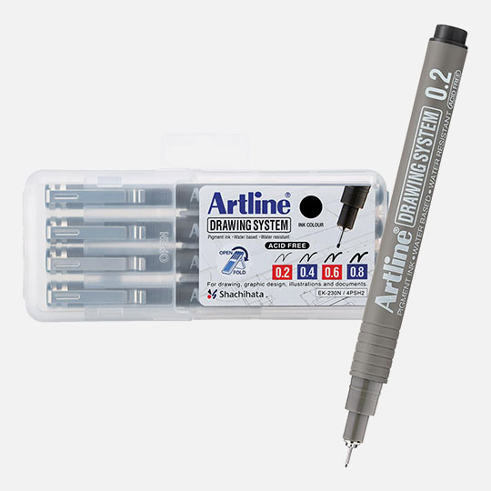 ARTLINE Drawing Pen Set B x 4
