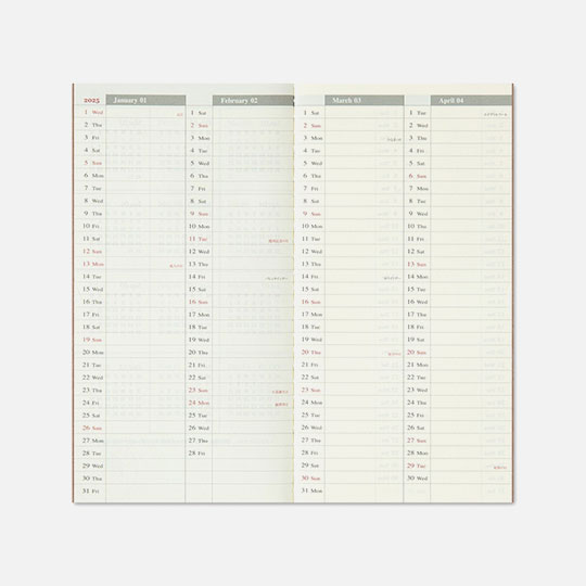 TRAVELER'S Notebook 2026 Weekly Vertical