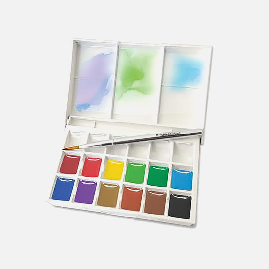 SHINHAN Premium Watercolor 1/2 Pan Set x 12