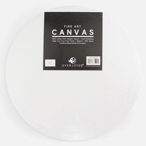 OVJ Circle Cotton Canvas Board 280gsm 12” Bulk Pack x 10