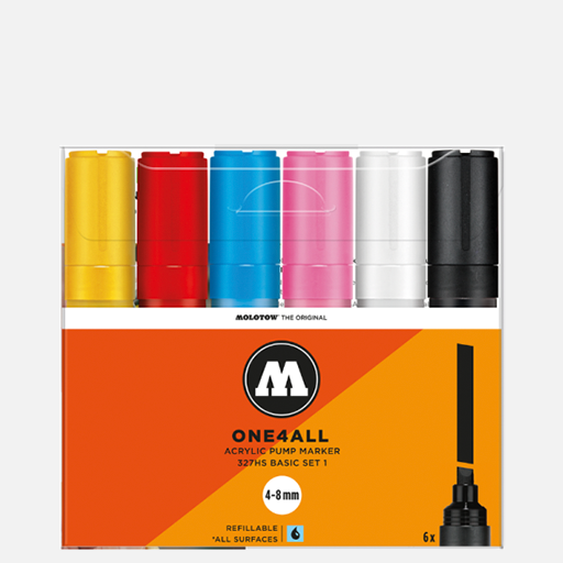 MOLOTOW One4All Acrylic Pump Marker 8mm Basic Set 1 x 6