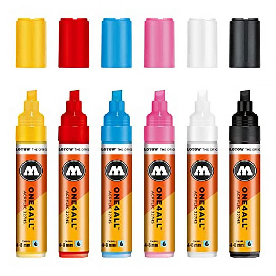 MOLOTOW One4All Acrylic Pump Marker 8mm Basic Set 1 x 6