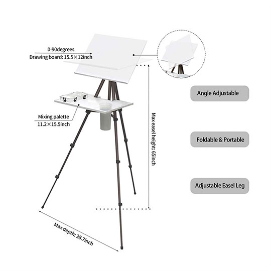 MEEDEN Aluminium Field Easel (Plastic Palette Included)