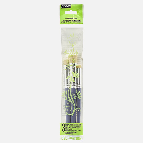 PEBEO Stencil Bristle Brush Set x 3