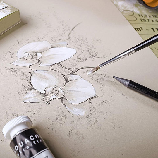 CLAIREFONTAINE Paint On Natural Mix Media Paper Pad 250gsm A4 x 30