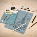 CLAIREFONTAINE Paint On Denim Blue Mix Media Paper Pad 250gsm A5 x 15