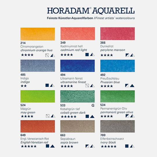 SCHMINCKE Horadam Watercolor 1/2 Pan Set x 24