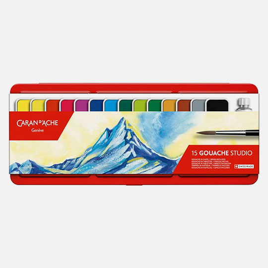 CARAN D'ACHE Studio Gouache Pan Set x 15