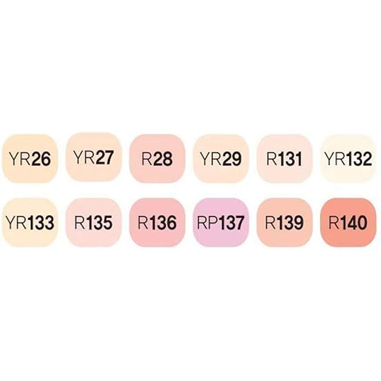 SHINHAN Touch Brush Twin Marker Skin Tones Set x 12