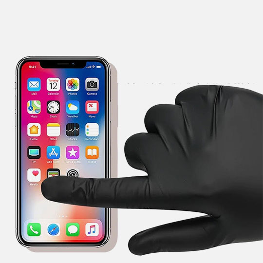 OVJ Disposable Black Nitrile Gloves XL x 100