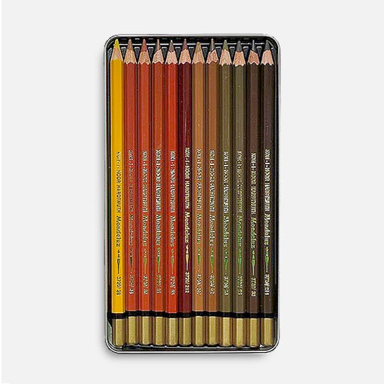 KOH-I-NOOR Mondeluz Watercolor Pencil Brown Tones Set x 12
