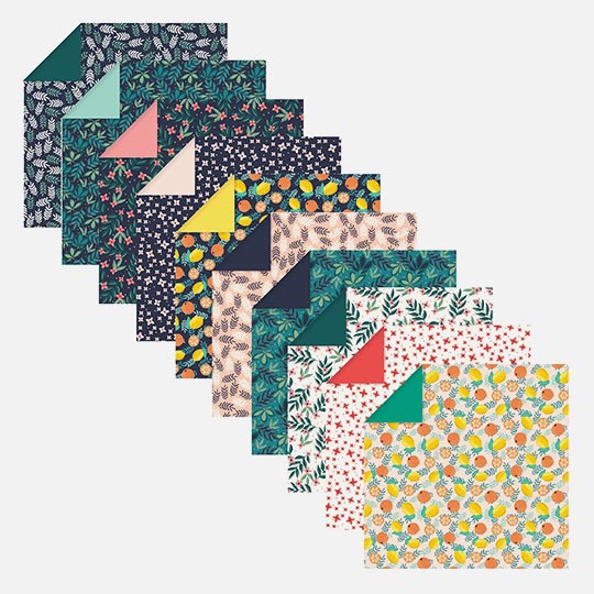 CLAIREFONTAINE Origami Paper Fruit Garden 70gsm 15cm x 15cm x 60