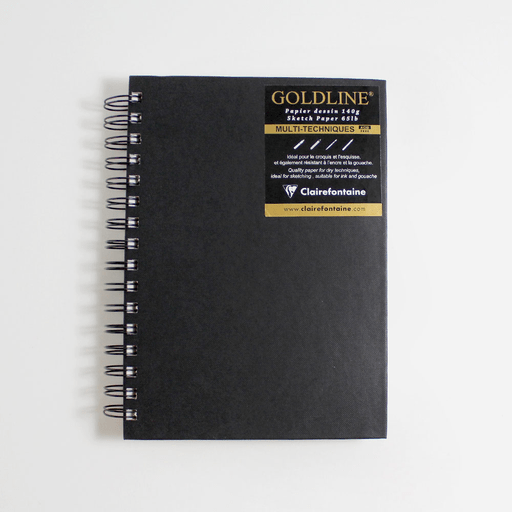 CLAIREFONTAINE Goldline White Paper Portrait Spiral Sketchbook 140gsm A5 x 64