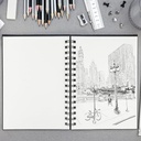 CLAIREFONTAINE Goldline Ivory Paper Landscape Sketchbook 140gsm A5 x 64