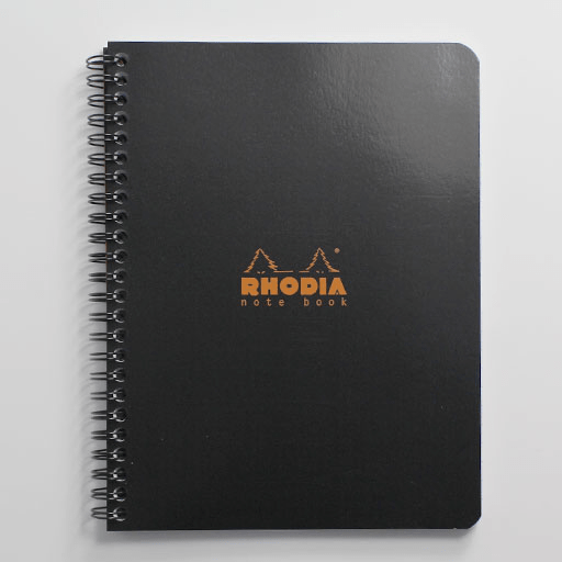RHODIA Classic Lined Spiral Notebook 80gsm A5+ x 90 Black