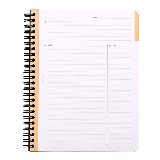 RHODIA Meeting Lined Spiral Notebook 90gsm A5+ x 80 Black