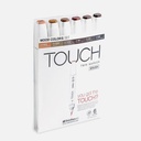 SHINHAN Touch Brush Twin Marker Wood Color Set x 6