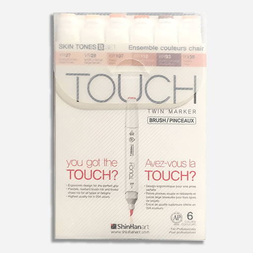 SHINHAN Touch Brush Twin Marker Skin Tones B Set x 6