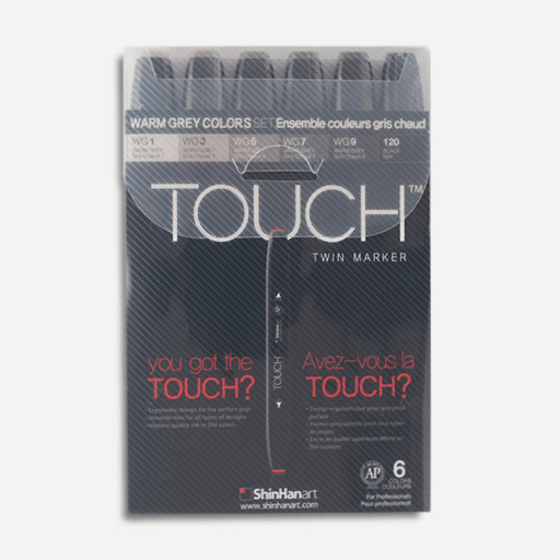 SHINHAN Touch Twin Marker Warm Grey Set x 6