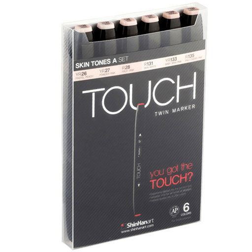 SHINHAN Touch Twin Marker Skin Tones A Set x 6