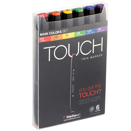 SHINHAN Touch Twin Marker Main Color Set x 6