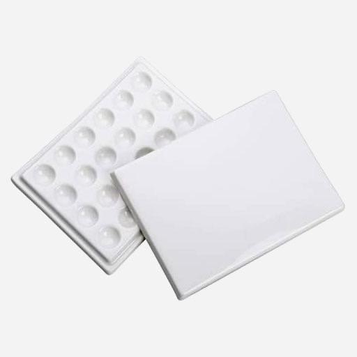 MEEDEN 24-Well Rectangle Porcelain Palette With Cover