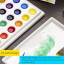 MEEDEN 24-Well Rectangle Porcelain Palette With Cover