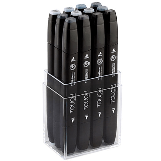 SHINHAN Touch Twin Marker Blue/Green Grey Set x 12