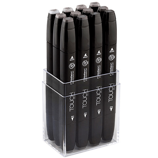 SHINHAN Touch Twin Marker Warm Grey Set x 12