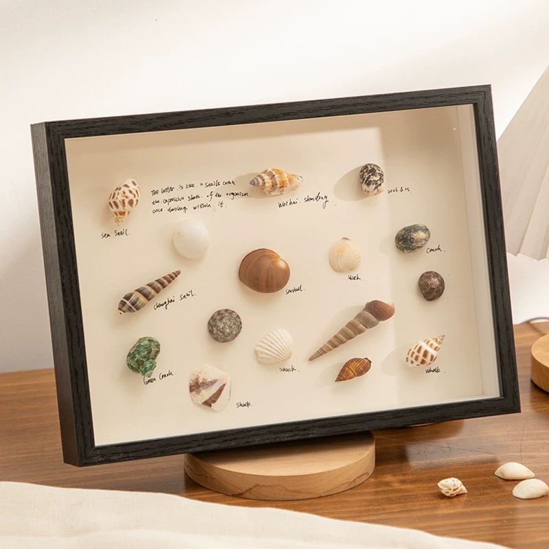 OVJ Wooden Shadow Box Picture Frame A4 Black