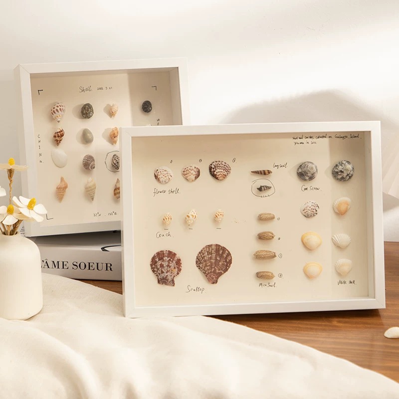 OVJ Wooden Shadow Box Picture Frame A4 White