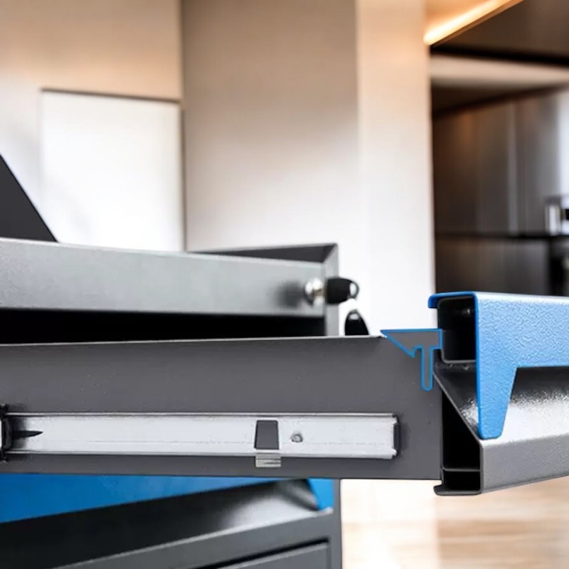 OVJ Makerspace Mobile Metal Workstation 40cm x 67cm x 1.22m Black  (Installation Not Included)