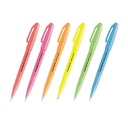PENTEL Fude Touch Brush Pen Fluorescent Set x 6