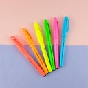 PENTEL Fude Touch Brush Pen Fluorescent Set x 6