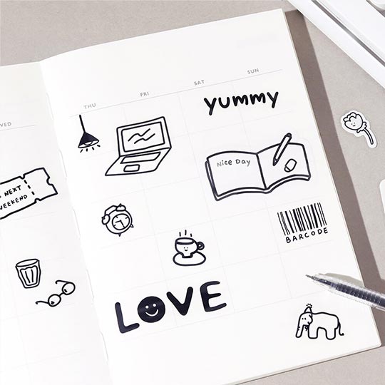 BGM Diary Flake Seal Stickers Life x 45