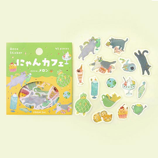 BGM Deco Flake Sticker Kitten Cafe Melon