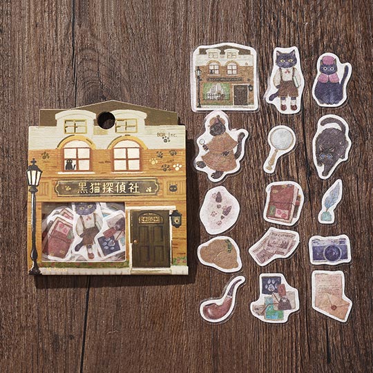 BGM Deco Flake Sticker Kurokoneko Tanteisha