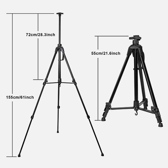 OVJ Aluminium Field Easel With Stabilizer 60” Black