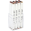 SHINHAN Touch Brush Twin Marker Wood Tones Set x 12